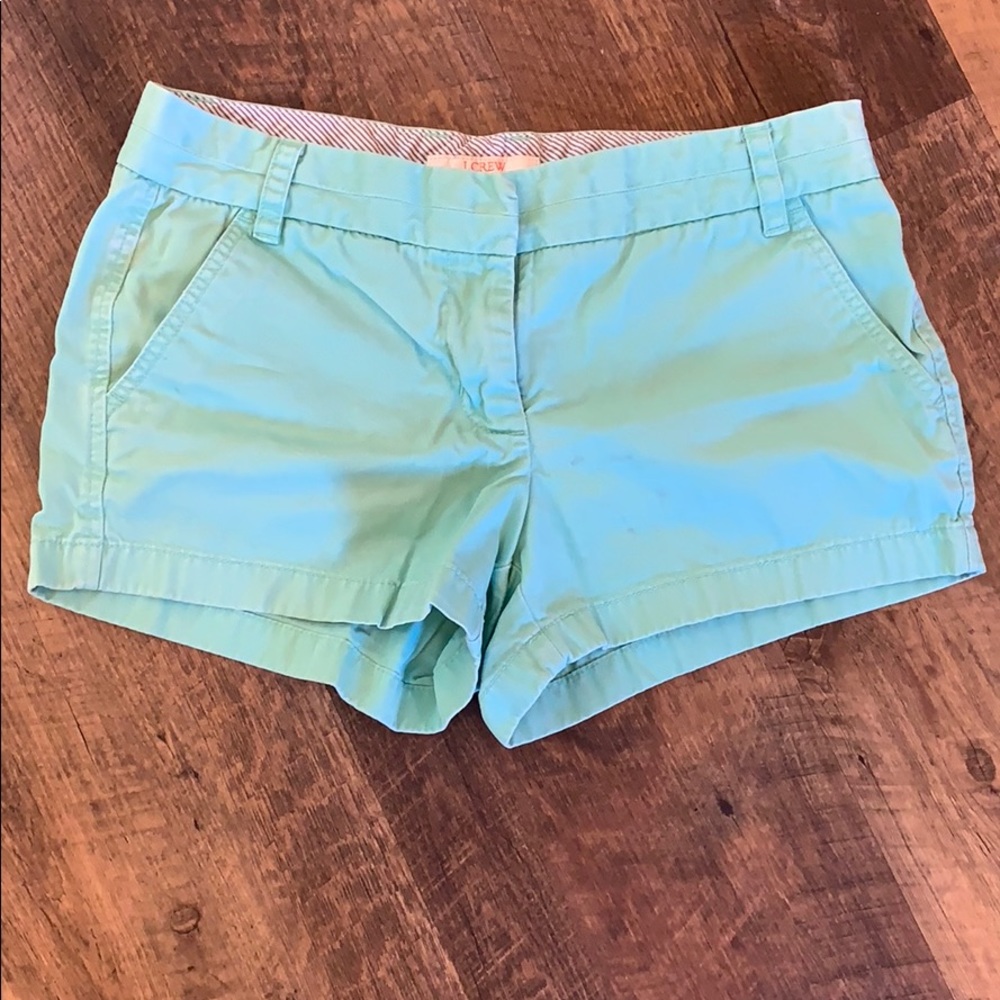 Mint green j crew chino shorts